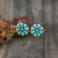 Alloy Turquoise Flower Stud Earrings