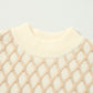 Diamond Pattern Mock Neck Long Sleeve Sweater