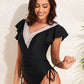 Ruffled V-Neck One-Piece Swimwear