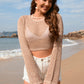 Openwork Long Sleeve Cover-Up