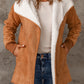 Open Front Long Sleeve Sherpa Jacket