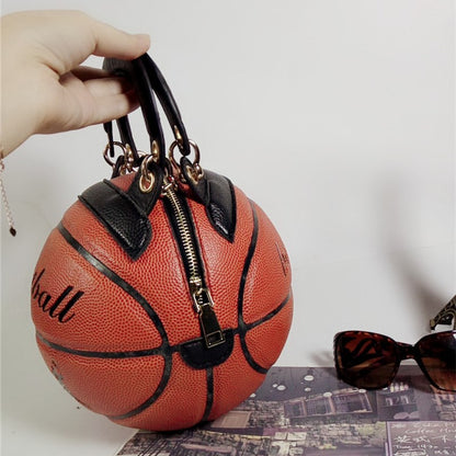 Basketball Shape PU Leather Crossbody Bag