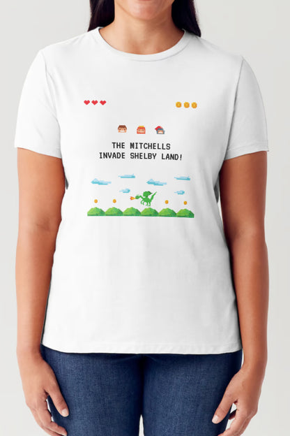 Pixel Game Graphic Round Neck Short Sleeve T-Shirt