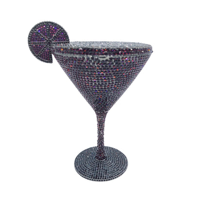 Rhinestone Cocktail Tall Glass Party Bag
