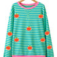 Pumpkin Striped Long Sleeve Sweatshirt