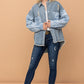 Paisley Print Quilted Sleeves Denim Jacket