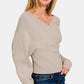 Cross Wrap Rib Long Sleeve Sweater