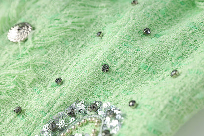 Paisley Embellished Halter Neck Mini Dress