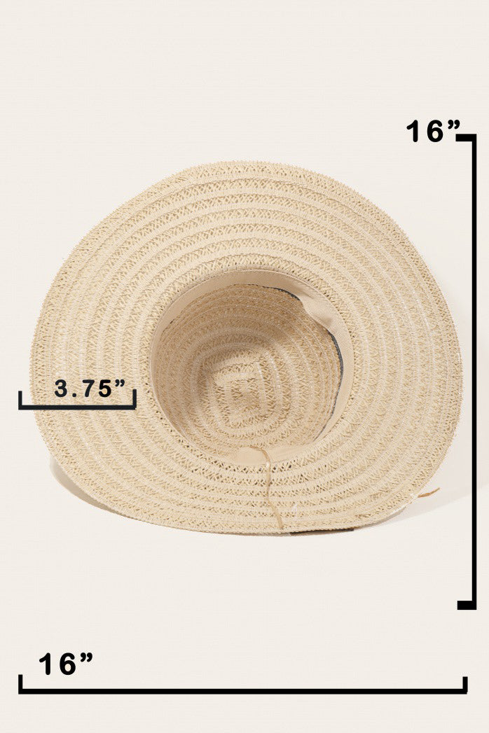 Contrast Straw Braided Sun Hat