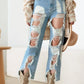 Frayed Cut Distressed Jeans