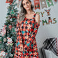 Christmas Asymmetrical Neck Long Sleeve Dress