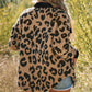 Leopard Button Up Long Sleeve Jacket