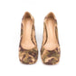 Leopard Square Toe Block Heel Shoes