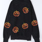 Pumpkin Print Dropped Shoulder Sweatshirt