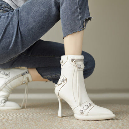 Pointed Toe Stiletto Heel Ankle Boots