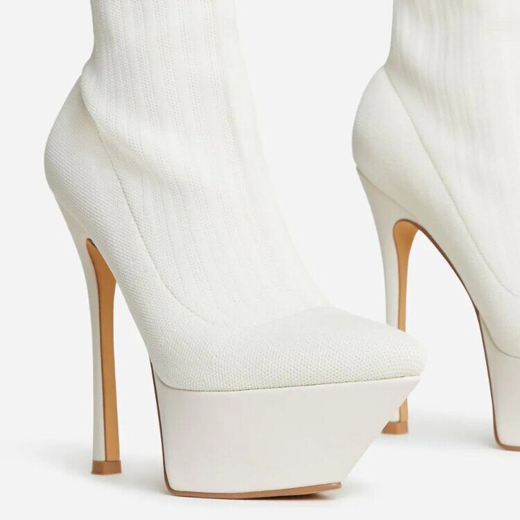 Pointed Toe Stiletto Heel Sock Boots