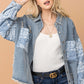 Paisley Print Quilted Sleeves Denim Jacket