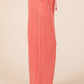 Mineral Wash French Terry Drawstring Wide Leg Pants