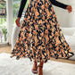 Floral Elastic Waist Midi Skirt