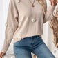 Flower Round Neck Long Sleeve Sweater