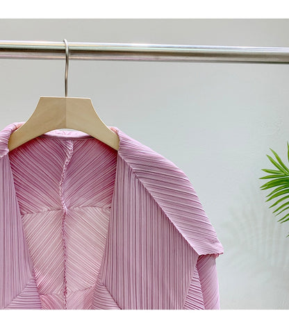 Miyake Pleated Folded Sleeves Open Front Jacket