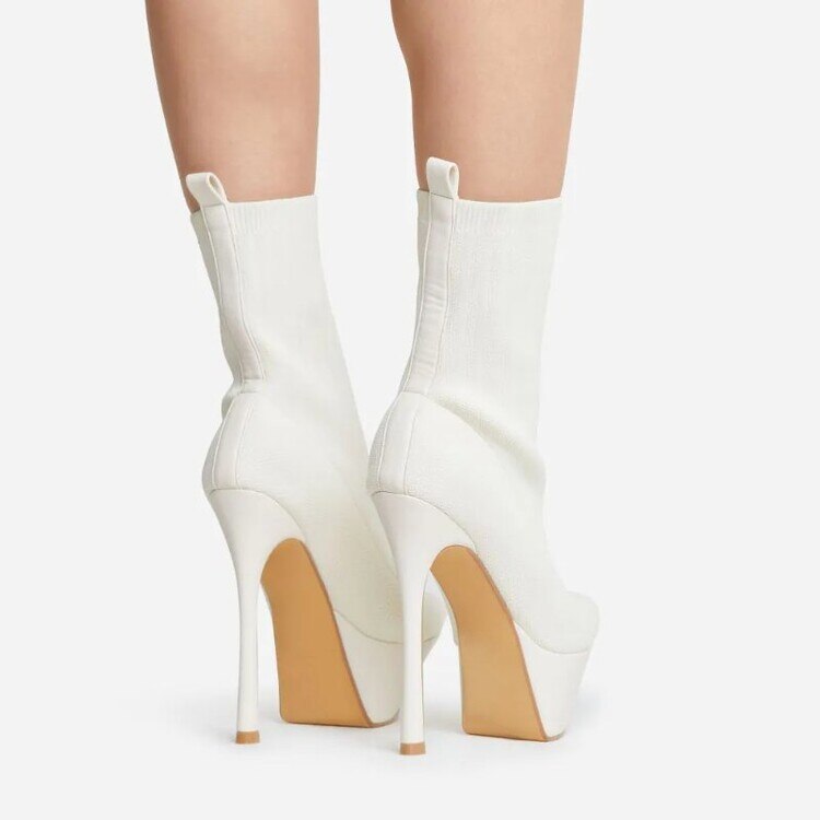 Pointed Toe Stiletto Heel Sock Boots