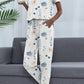 Printed Round Neck Top and Pants Set