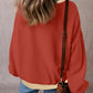 Contrast Round Neck Long Sleeve Sweatshirt