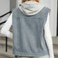 Pocketed Button Up Sleeveless Denim Jacket