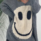 Smiling Face V-Neck Long Sleeve Sweater