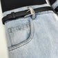 Patchwork Washed Jeans with Pockets