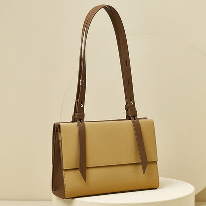Genuine Leather Double Shoulder Tote Bag