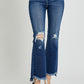 RISEN High Rise Distressed Crop Flare Jeans