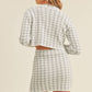 Houndstooth Cropped Knit Cardigan and Mini Skirt Set