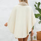 Fuzzy Trim Open Front Poncho