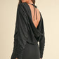 Backless Asymmetric Ruffle Hem Dress