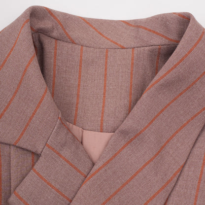 Striped Irregular Lapel Collar Blazer