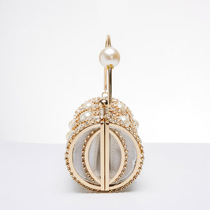 Embellished Hollow Out Metal Cage Barrel Bag
