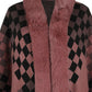 Fuzzy Checkered Long Sleeve Poncho