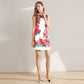 Floral Print Round Neck Sleeveless Mini Dress