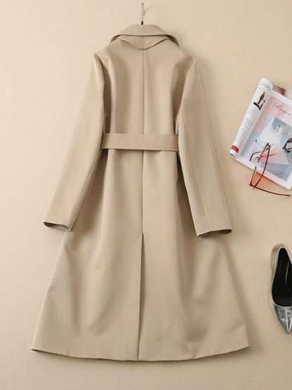 Flower Print Single-Breasted Trench Coat