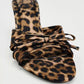 Bow Leopard Kitten Heel Sandals