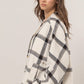 Plaid Long Sleeve Jacket with Side Slit Pockets