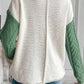 Color Block Round Neck Long Sleeve Sweater