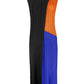 Miyake Pleated Color Block Irregular Midi Dress