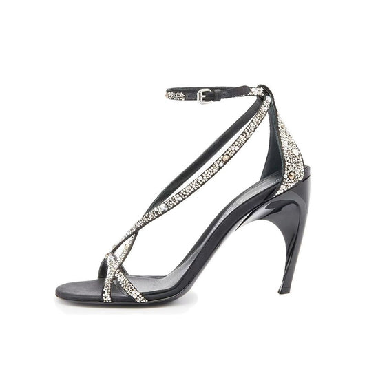 Round toe open toe belt buckle slim high heels for banquet fashion sandals