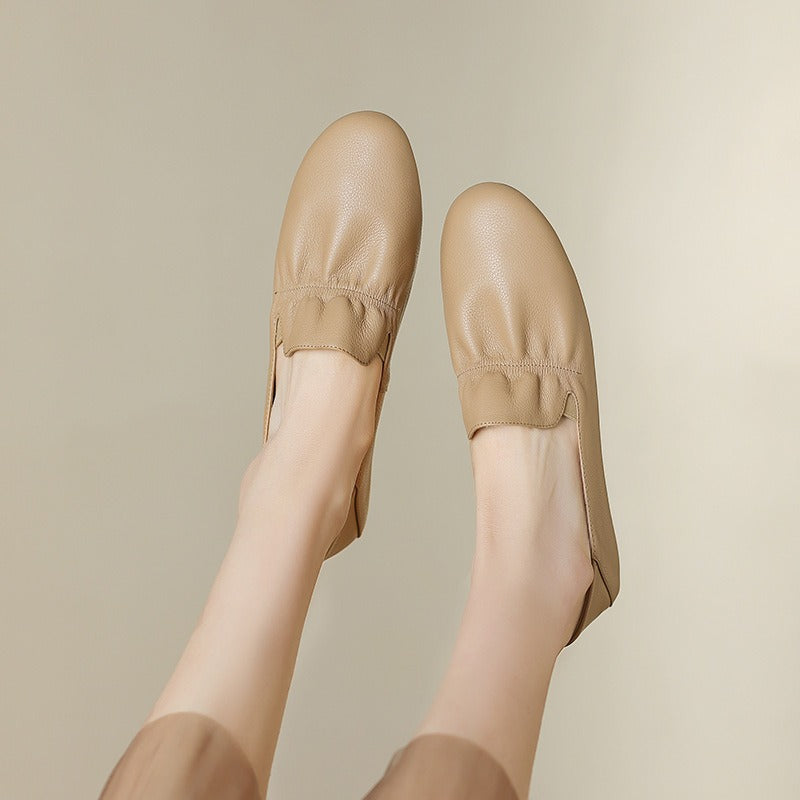 Round Toe Flat Heel Slip-On Shoes