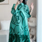 Miyake Pleated Printed Three-quarter Sleeves Midi Dress