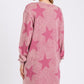 Washed Star Print Round Neck Dress