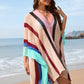 Openwork Color Block Plunge Cover-Up